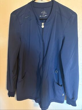 Cherokee Infinity Women's Navy Zip-Front Scrub Jacket